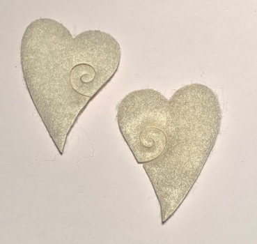 Filz Herz geschwungen, creme